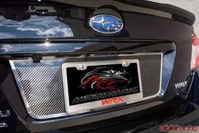 American Car Craft Black Carbon Fiber WRX Lettering Laser Etched Turbo License Plate Frame Subaru WRX - ACC-182002-BLK
