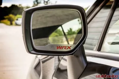 American Car Craft 2Pc Red Carbon Fiber WRX Inlay Brushed Stainless Side View Mirror Trim Subaru WRX 2015-2021 - ACC-182004-RD