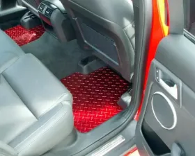 American Car Craft 4Pc Black Powder Coat Aluminum Diamond Plate Floor Mats Pontiac G8 | GT 2008-2009
