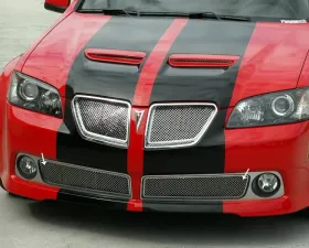 American Car Craft 2Pc Upper Grille Polished Stainless Steel Laser Mesh Pontiac GT | G8 2008-2009