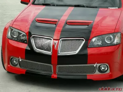 American Car Craft 2Pc Upper Grille Polished Stainless Steel Laser Mesh Pontiac GT | G8 2008-2009 - ACC-222003