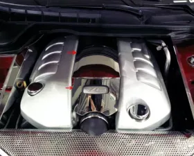 American Car Craft 2Pc Polished Stainless Steel Engine Shroud Inner Plenum Cover Pontiac GT | G8 2008-2009