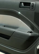 American Car Craft 2Pc Brushed Stainless Door Panel Inserts UnPadded Doors Ford Mustang V6 | GT 2005-2009                                     - ACC-271003 - Image 2