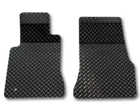 American Car Craft 2Pc Black Powder Coat Aluminum Diamond Plate Floor Mats Ford Mustang V6 | GT 2005-2009