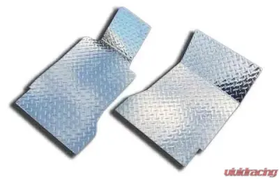 American Car Craft 2Pc Polished Aluminum Floor Mats Diamond Plate Ford Mustang V6 | GT 2005-2009 - ACC-271010