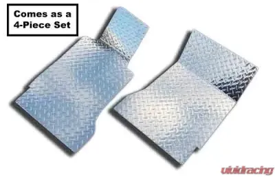 American Car Craft 4Pc Polished Aluminum Floor Mats Diamond Plate Ford Mustang V6 | GT 2005-2009 - ACC-271011