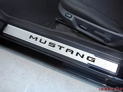 American Car Craft 2Pc Black Carbon Fiber Mustang Inlay Outer Door Sills Ford Mustang 2010-2014 - ACC-271029