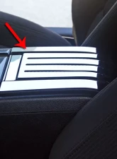 American Car Craft Polished Stainless Steel Rear Slotted/Carbon Fiber Center Console Cover Ford Mustang 2010-2014                                     - ACC-271030 - Image 3