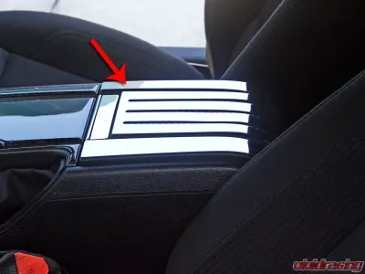 American Car Craft Polished Stainless Steel Rear Slotted/Carbon Fiber Center Console Cover Ford Mustang 2010-2014 - ACC-271030