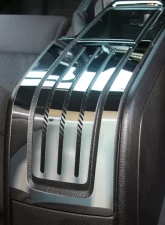 American Car Craft Polished Stainless Steel Rear Slotted/Carbon Fiber Center Console Cover Ford Mustang 2010-2014                                     - ACC-271030 - Image 3