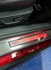 American Car Craft 2Pc Stainless Steel Green LED Illuminated Door Sills w/Pony Emblem Ford Mustang 2015-2020                                     - ACC-271037-GRNL - Image 2
