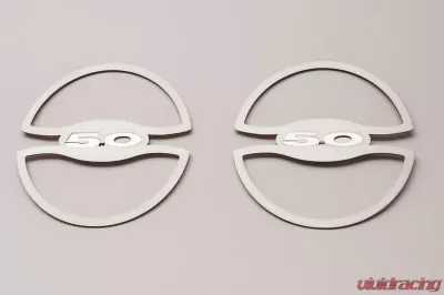 American Car Craft 2Pc Brushed Stainless Steel 5.0 Lower Door Speaker Trim Ford Mustang GT 2015-2020 - ACC-271038