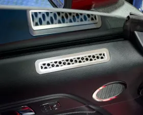 American Car Craft 2Pc Polished Stainless Steel Matrix Series Door Vent Covers Ford Mustang 2015-2020