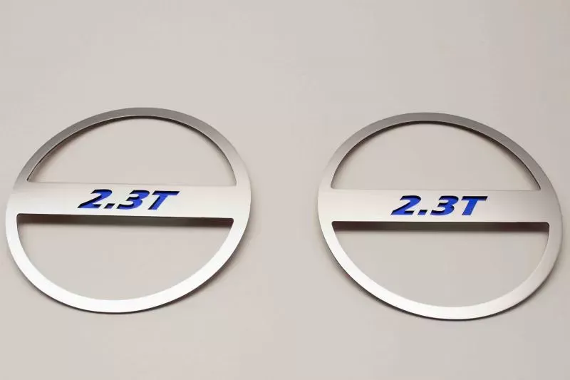 American Car Craft 2Pc Ford Blue Polished 2.3T Mid-Range Speaker Trim Kit Ford Mustang Ecoboost 2015-2020 - ACC-271048-FBLU