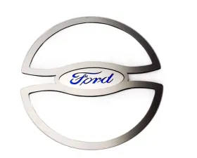 American Car Craft 2Pc Brushed Stainless Steel Blue Ford Oval Lower Speaker Trim Ford Mustang 2010-2014