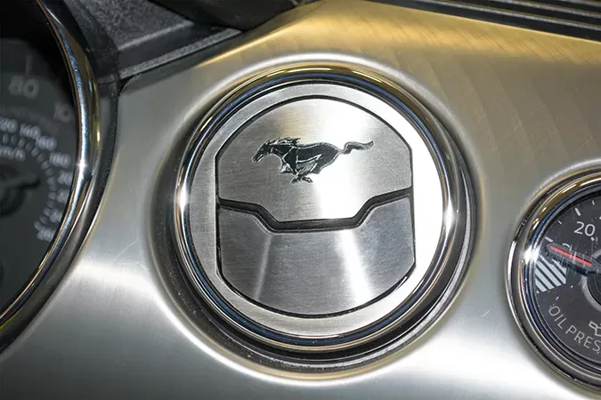 American Car Craft 2Pc Brushed Stainless Steel A/C Vent Etched Pony Style Trim Kit Ford Mustang 2015-2020 - ACC-271053