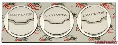 American Car Craft 2Pc Brushed Stainless Steel A/C Vent Trim Kit w/Etched Coyote Ford Mustang 2015-2017 - ACC-271060