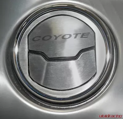 American Car Craft 2Pc Brushed Stainless Steel A/C Vent Trim Kit w/Etched Coyote Ford Mustang 2015-2017 - ACC-271060