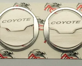 American Car Craft 2Pc Stainless Steel A/C Vent Trim Kit Brushed w/Etched Coyote Ford Mustang 2015-2020
