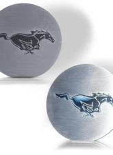 American Car Craft 2Pc Brushed Stainless Steel Pony Cup Holder Accent Plates Ford Mustang 2015-2020                                     - ACC-271068 - Image 3