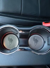 American Car Craft 2Pc Brushed Stainless Steel Pony Cup Holder Accent Plates Ford Mustang 2015-2020                                     - ACC-271068 - Image 3