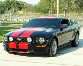 American Car Craft Black Solid Premium Vinyl Custom Racing Stripes Ford Mustang 2005-2009