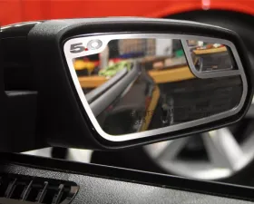 American Car Craft 2Pc 5.0 Style Brushed Stainless Steel Side View Mirror Trim Ford Mustang GT 2011-2013