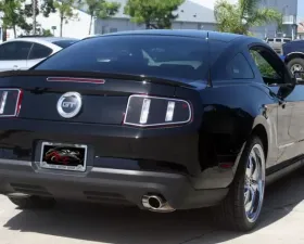 American Car Craft 2Pc Premium Vinyl Taillight Blackout w/Polished Trim Rings Ford Mustang V8 | GT 5L 2010-2012