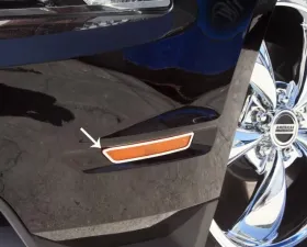 American Car Craft 4Pc Polished Stainless Steel Side Marker Light Trim Ford Mustang 2010-2013