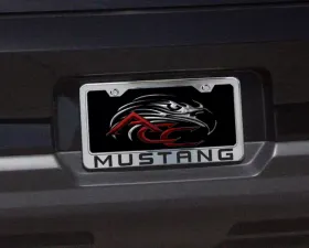 American Car Craft Red Carbon Fiber Stainless Steel License Plate Frame w/Mustang Lettering Ford Mustang 2010-2013