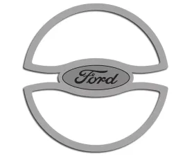 American Car Craft Polished Stainless Steel Fuel Door Trim w/Ford Oval Ford Mustang 2011-2012