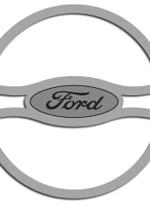 American Car Craft Polished Stainless Steel Fuel Door Trim w/Ford Oval Ford Mustang 2011-2012                                     - ACC-272020 - Image 2