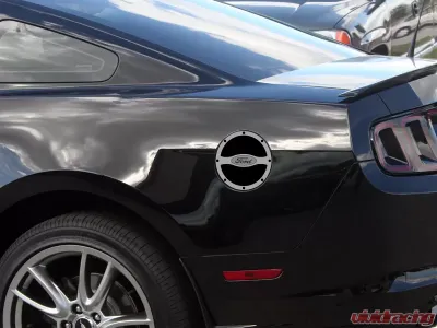 American Car Craft Polished Stainless Steel Rivet Style Fuel Door Trim w/Ford Oval Ford Mustang 2011-2012 - ACC-272021