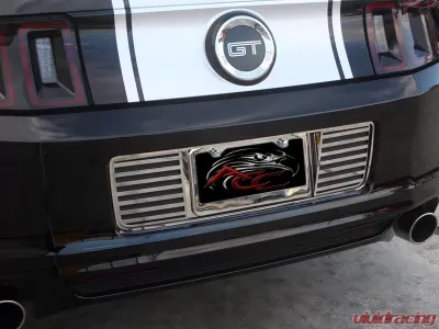 American Car Craft Polished Stainless Steel Slotted Tag-Back Plate Ford Mustang 2013-2014 - ACC-272023