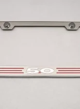American Car Craft Blue Carbon Fiber 5.0 Stainless Steel Custom Ford License Plate Frame Ford Mustang GT                                     - ACC-272028-BLU - Image 2