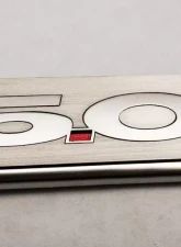 American Car Craft Black Solid 5.0 Stainless Steel Custom Ford License Plate Frame Ford Mustang GT                                     - ACC-272028-SBLK - Image 2
