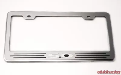 American Car Craft Black Solid 5.0 Stainless Steel Custom Ford License Plate Frame Ford Mustang GT - ACC-272028-SBLK