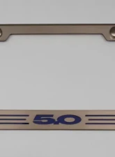 American Car Craft Illuminated Blue 5.0 Stainless Steel Custom Ford License Plate Frame Ford Mustang GT                                     - ACC-272028-BLUL - Image 2