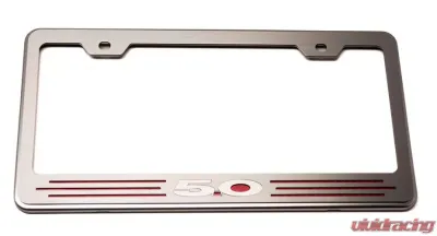 American Car Craft Red Carbon Fiber 5.0 Stainless Steel Custom Ford License Plate Frame Ford Mustang GT - ACC-272028-RD