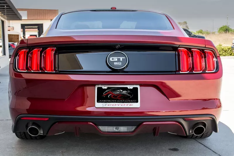 American Car Craft Yellow Carbon Fiber Stainless Steel Custom Coyotte License Plate Frame Ford Mustang GT - ACC-272031-YLW