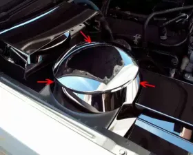 American Car Craft 4Pc Stand Alone Polished Stainless Steel Shock Tower Covers Ford Mustang V6 | GT 2005-2009