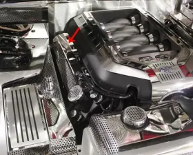 American Car Craft 2Pc Polished Stainless Fuel Rail Covers Perforated w/Cap Cover Ford Mustang GT 2010-2014