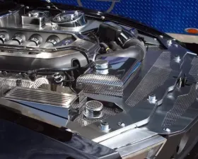 American Car Craft Brushed Stainless Steel Radiator Cover Perforated Ford Mustang GT 2010-2012