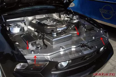 American Car Craft Brushed Stainless Steel Radiator Cover Perforated Ford Mustang GT 2010-2012 - ACC-273019