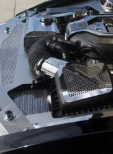 American Car Craft Brushed Stainless Steel Radiator Cover Perforated Ford Mustang GT 2010-2012                                     - ACC-273019 - Image 3