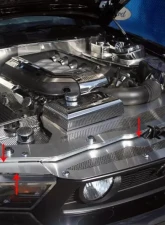 American Car Craft Brushed Stainless Steel Perforated Front Header Plate Ford Mustang GT 2010-2012                                     - ACC-273020 - Image 2