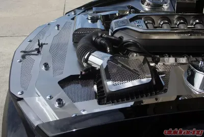 American Car Craft Brushed Stainless Steel Perforated Front Header Plate Ford Mustang GT 2010-2012 - ACC-273020