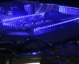 American Car Craft 9Pc Green LED Illuminated Engine Shroud Kit Ford Mustang GT 2010-2014