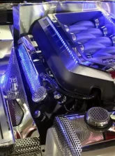 American Car Craft 2Pc Perforated Blue LED Illuminated Fuel Rail Covers w/Cap Ford Mustang GT 2010-2014                                     - ACC-273035-BLUL - Image 3