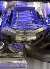 American Car Craft 2Pc Perforated Blue LED Illuminated Fuel Rail Covers w/Cap Ford Mustang GT 2010-2014                                     - ACC-273035-BLUL - Image 3